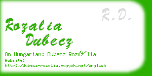rozalia dubecz business card